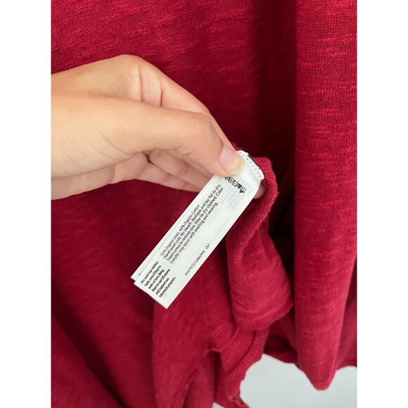 Eileen Fisher Long Line Cardigan Organic Linen Cotton Open Front Red Size XL - Picture 4 of 5